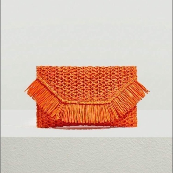 Fringe Decor Envelope Woven Bag - Picture 5 of 16